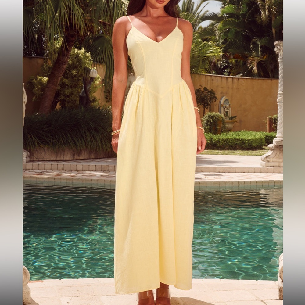 Sunny Yellow Sleeveless Maxi Dress